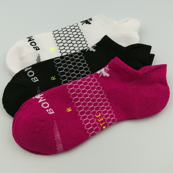Bombas Women's All Purpose Performance Ankle Socks (Pink/Black/White) 3PK-Large - Picture 2 of 2